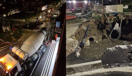 Una voragine in strada ad Arco Felice, allagamenti e disagi nel salernitano: l'allerta meteo prosegue in Campania e il maltempo fa danni